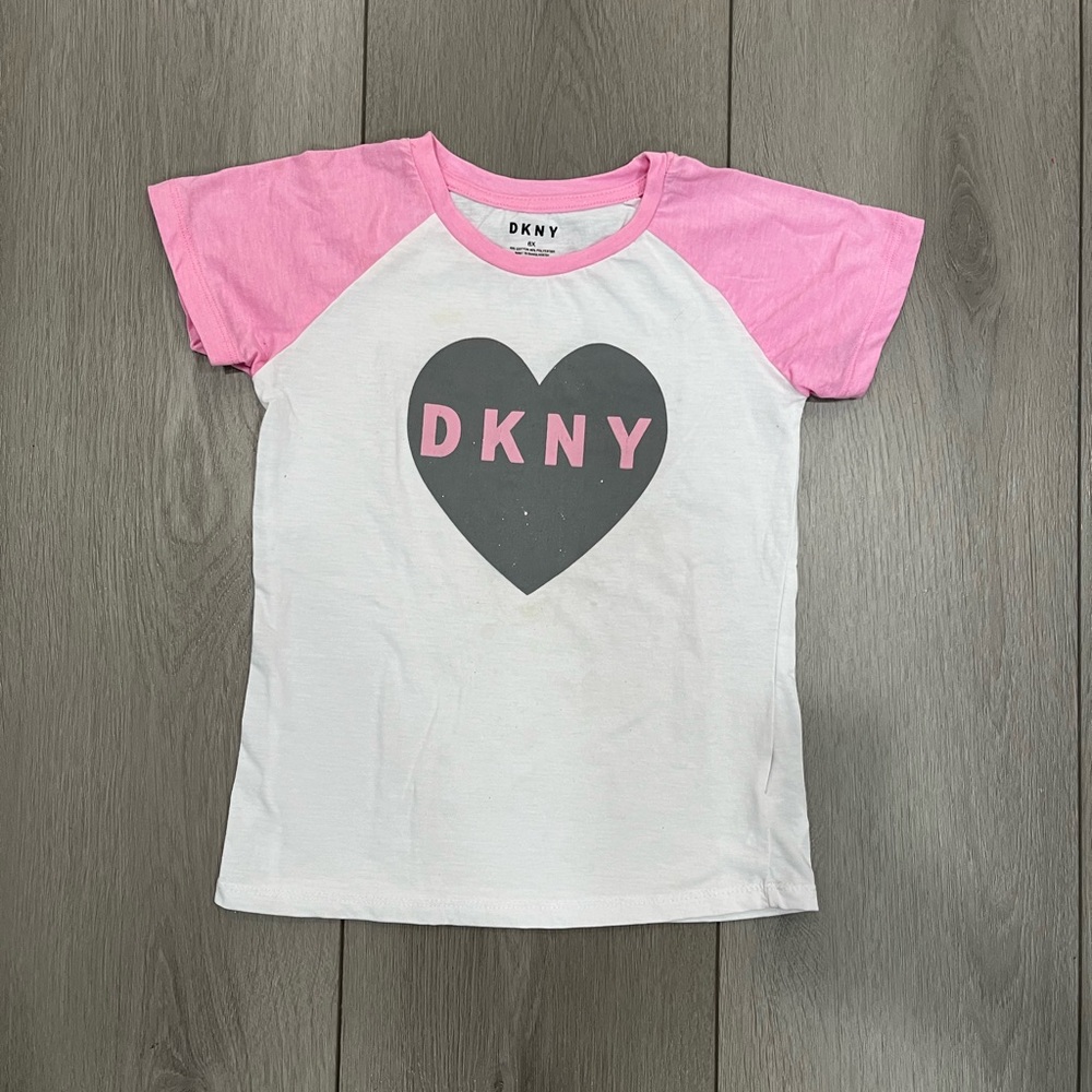 DKNY Pink and White Shirt